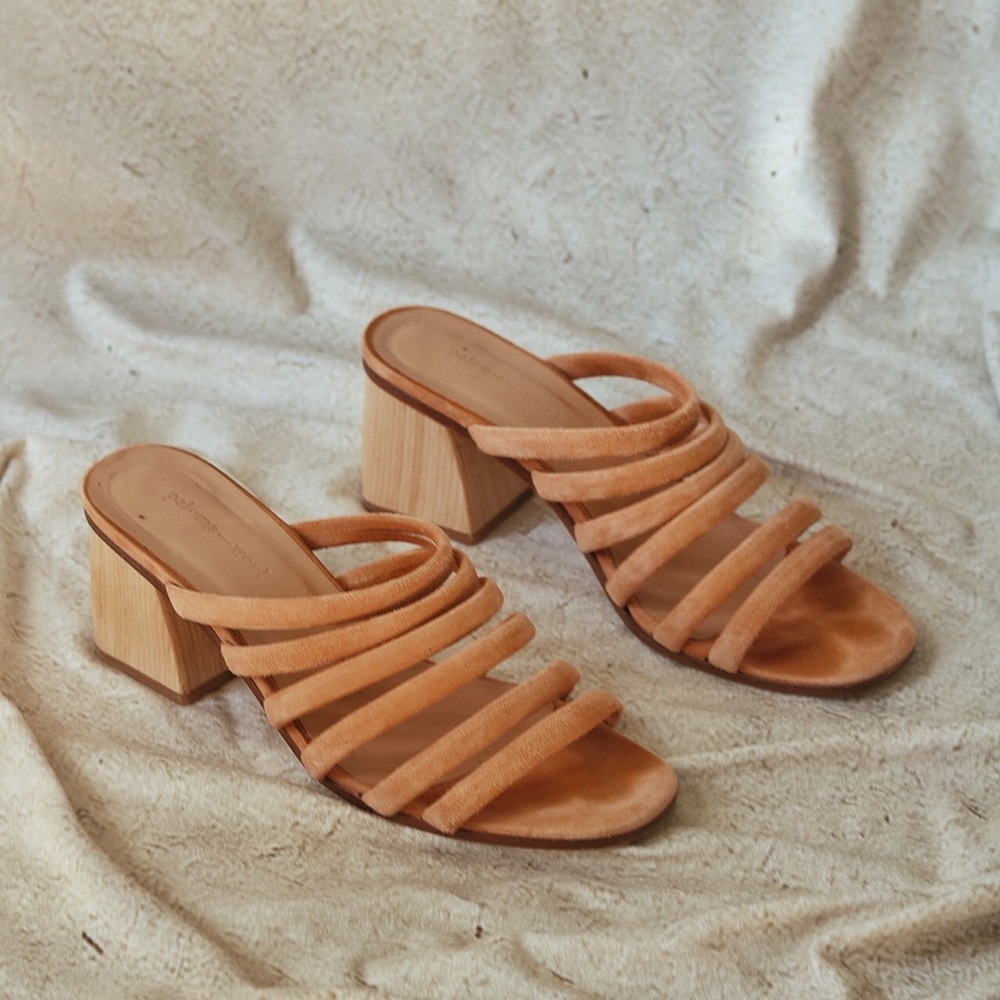 Paloma Wool Maria Sandal in a Peachy Nude Suede - Picture 2 of 3